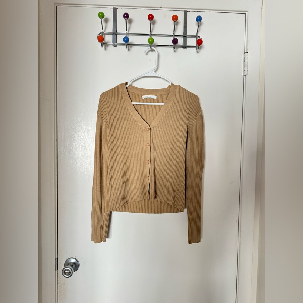 Oak+Fort v-neck Light Brown Cardigan